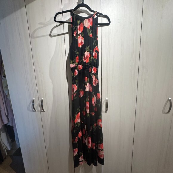 EUC Wilfred Effet Black Pink Floral Maxi Dress XS - Picture 2 of 8